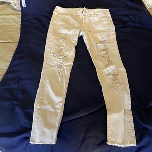 Size 8 super stretch American eagle jeggings - light tan/khaki